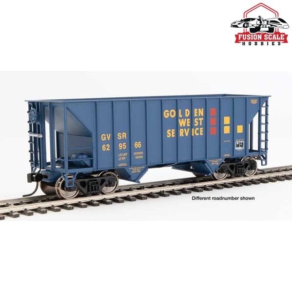 Walthers Mainline HO Scale 34' 100-Ton 2-Bay Hopper Ready to Run Golden West #629567