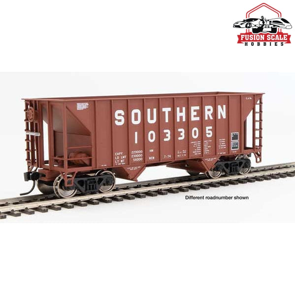 Walthers Mainline HO Scale 34' 100-Ton 2-Bay Hopper Ready to Run Southern Railway #103449 (brown)