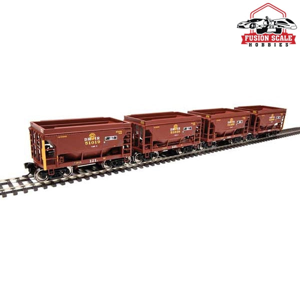 Walthers Mainline HO Scale 24' Minnesota Taconite Ore Car 4-Pack Ready To Run Duluth, Missabe & Iron Range Patch; #51019, 51038, 51355, 51686