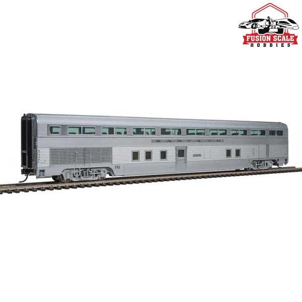 Walthers Proto HO Scale 85' Budd 68-Seat Step-Down Coach Santa Fe #529 (Real Metal Finish)