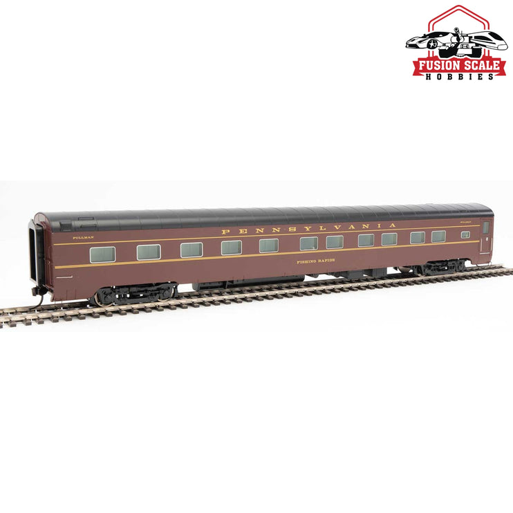 Walthers Proto HO Scale 85' Pullman-Standard 10-6 Sleeper Plan 4129 Pennsylvania Railroad Class PS106A Fishing Rapids (Tuscan, black, Dulux)