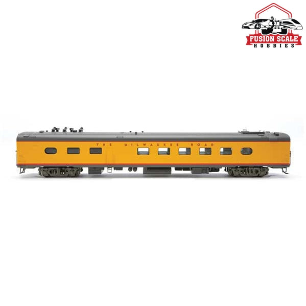 Walthers Proto HO Scale 85' Milwaukee Road Diner-Lounge - City of San Francisco Milwaukee Road - Standard w/Decals (yellow, gray, red)