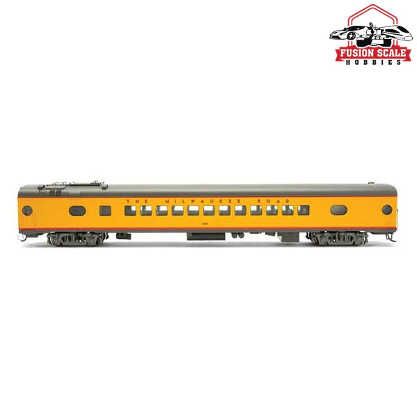 Walthers Proto HO Scale 85' Milwaukee Road 600-Series Coach - City of San Francisco Milwaukee Road #635 (yellow, gray, red)