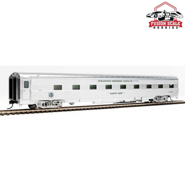 Walthers Proto HO Scale 85' Pullman-Standard Regal Series 4-4-2 Sleeper - Ready to Run BNSF #65 "Raton Pass" (Business Train, Real Metal Finish)