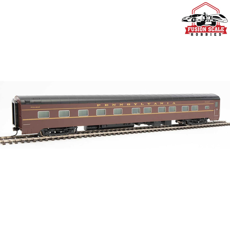 Walthers Proto HO Scale 85' Pullman-Standard 10-6 Sleeper Plan 4129 - No Skirts Pennsylvania Railroad (Class PS106A, Decals; Tuscan, black, Dulux)