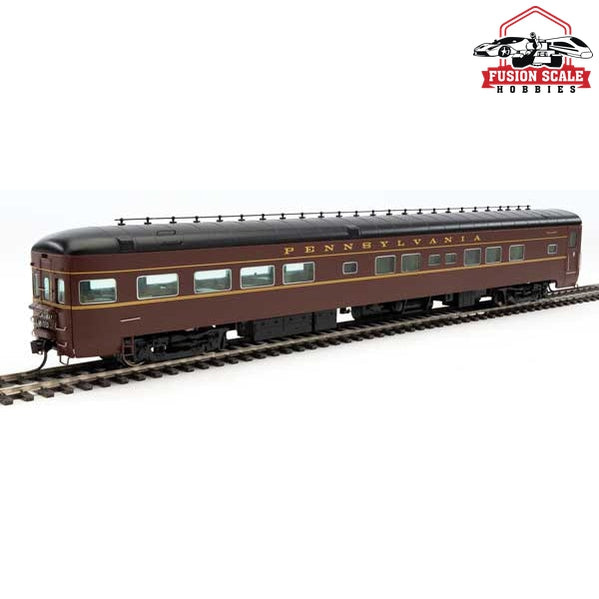 Walthers Proto HO Scale 85' Pullman-Standard Bedroom-Buffet-Lounge-Observation - LED Lignhting Pennsylvania Railroad View Series w/Large Tail Sign