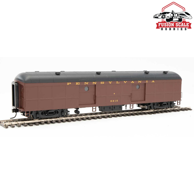 Walthers Proto HO Scale 60' Pennsylvania Class B60b Baggage Car w/Standard Doors Pennsylvania Railroad #9210 (2/54-9/62 Scheme, Tuscan, black, Messenger Star