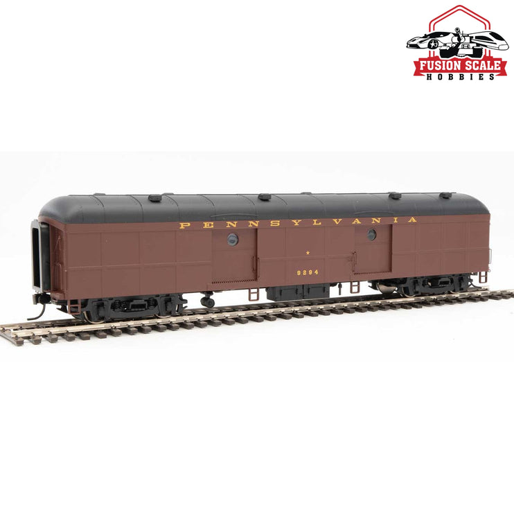 Walthers Proto HO Scale 60' Pennsylvania Class B60b Baggage Car w/Standard Doors Pennsylvania Railroad #9294 (2/54-9/62 Scheme, Tuscan, black, Messenger Star