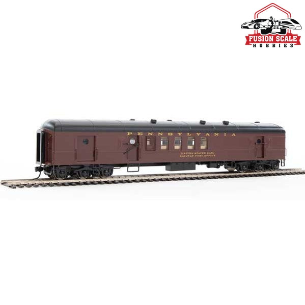 Walthers Proto HO Scale 70' Pennsylvania Railway Post Office Pennsylvania Railroad Class BM70m (Tuscan, black, Dulux)