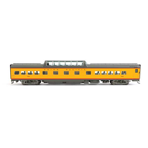 Walthers Proto 85' American Car & Foundry Dome Coach Union Pacific  Standard with Decals (yellow, red, gray trucks)