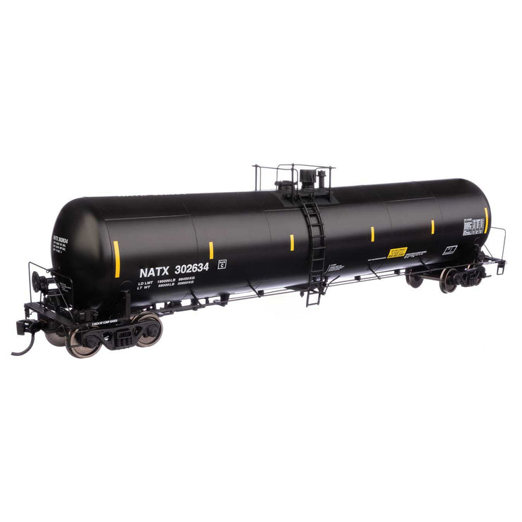 Walthers Proto 55' Trinity 30,145-Gallon Tank Car North American Tank Line NATX #302634 (black, white, yellow marks)