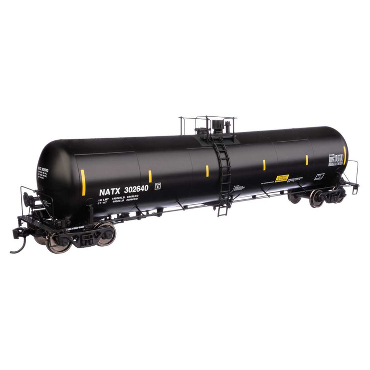 Walthers Proto 55' Trinity 30,145-Gallon Tank Car North American Tank Line NATX #302640 (black, white, yellow marks)