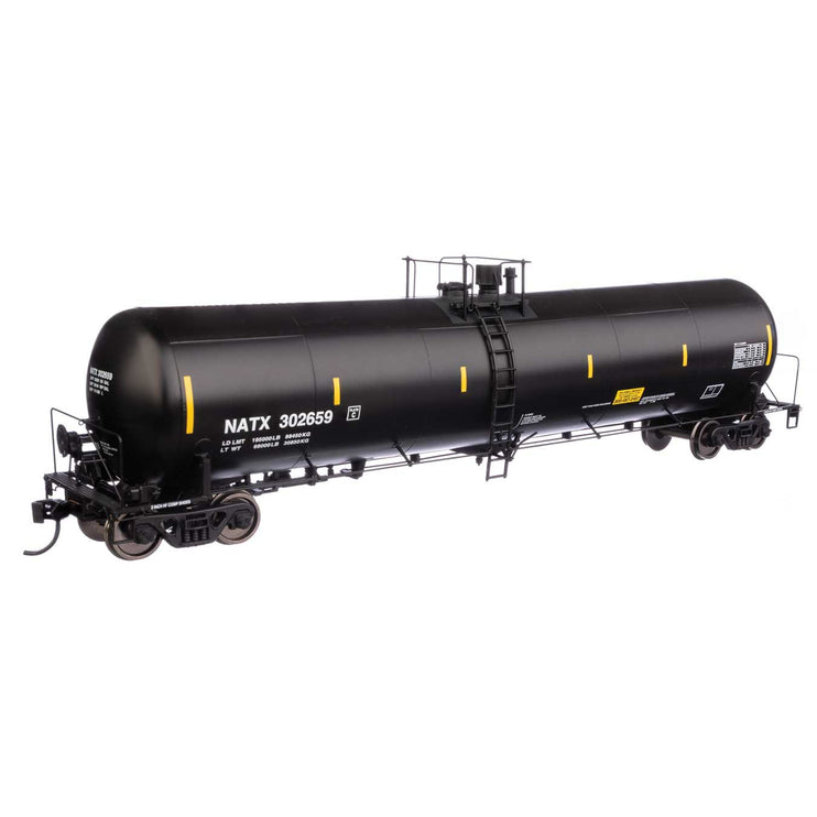 Walthers Proto 55' Trinity 30,145-Gallon Tank Car North American Tank Line NATX #302659 (black, white, yellow marks)