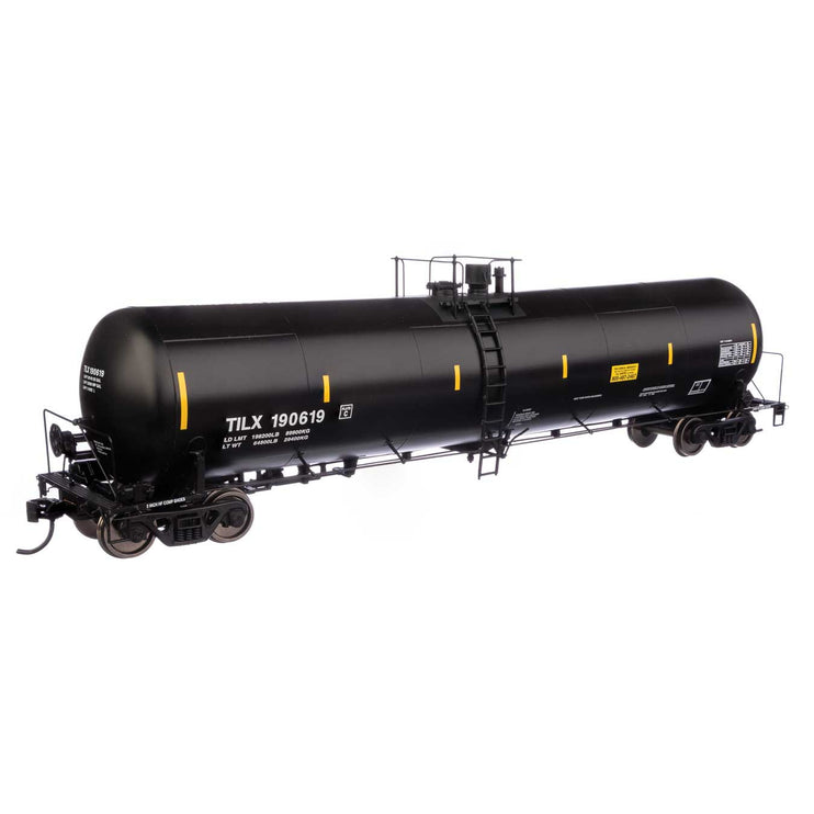 Walthers Proto 55' Trinity 30,145-Gallon Tank Car Trinity Industries Leasing TILX #190619 (black, white, yellow marks)