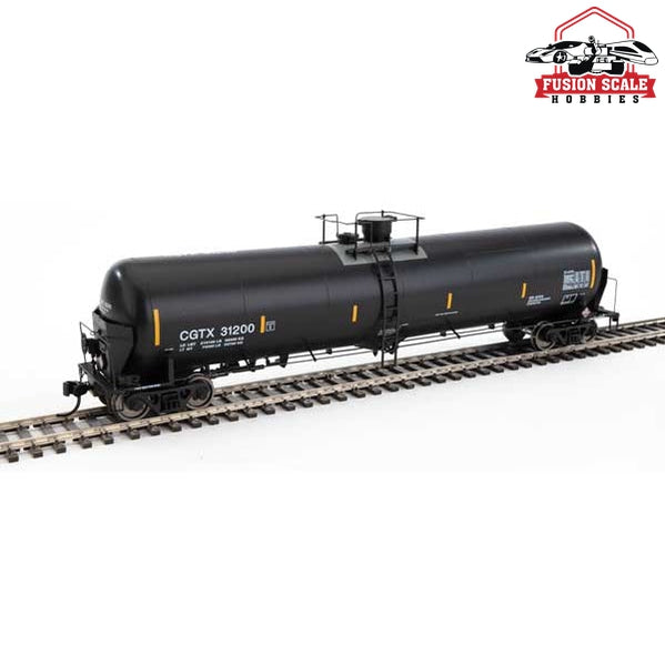 Walthers Proto HO Scale 55' Trinity Modified 30,145-Gallon Tank Car - Ready to Run GATX Rail Canada CGTX #31200 (black, white; yellow conspicuity marks)