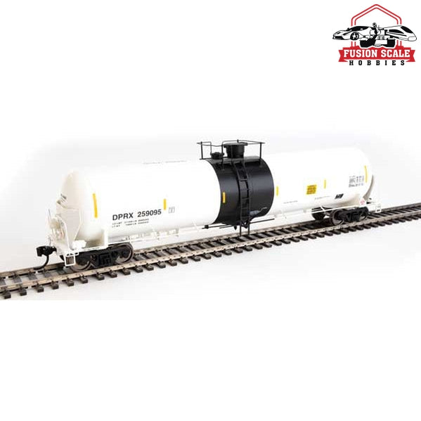 Walthers Proto HO Scale 55' Trinity Modified 30,145-Gallon Tank Car - Ready to Run PBF Holding Co. DPRX #259095 (white, black; yellow conspicuity marks)