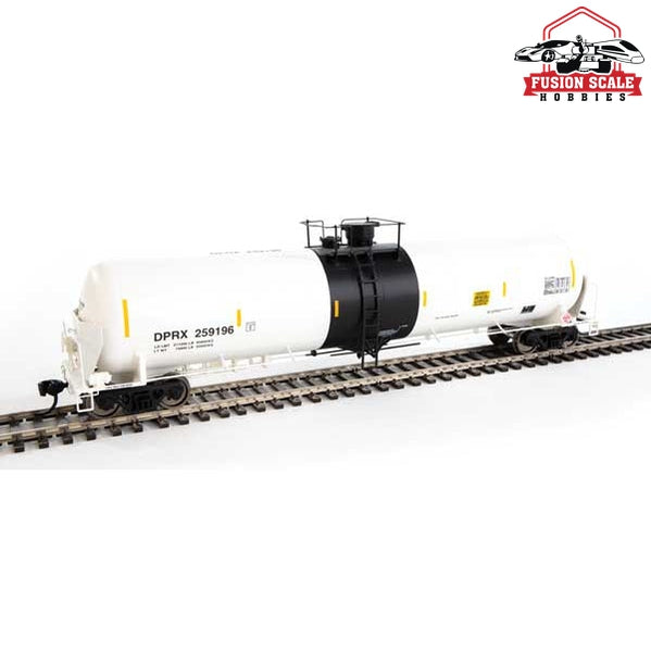 Walthers Proto HO Scale 55' Trinity Modified 30,145-Gallon Tank Car - Ready to Run PBF Holding Co. DPRX #259196 (white, black; yellow conspicuity marks)