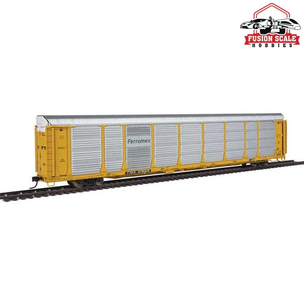 Walthers Proto HO Scale 89' Thrall Bi-Level Auto Carrier - Ready To Run Ferromex Rack FXE #210324, TTGX Flatcar #978606