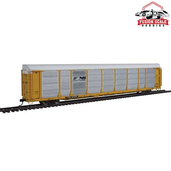 Walthers Proto HO Scale 89' Thrall Bi-Level Auto Carrier - Ready To Run Norfolk Southern Rack #28139, TTGX Flatcar #973708