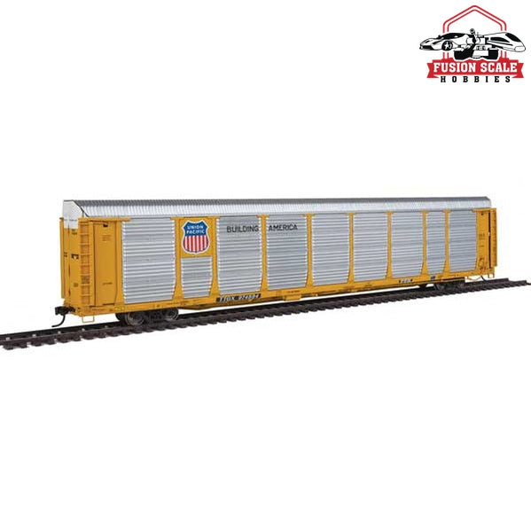 Walthers Proto HO Scale 89' Thrall Bi-Level Auto Carrier - Ready To Run Union Pacific(R) Rack #21360, TTGX Flatcar #974594