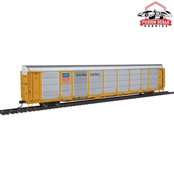 Walthers Proto HO Scale 89' Thrall Bi-Level Auto Carrier - Ready To Run Union Pacific(R) Rack #23481, TTGX Flatcar #975522