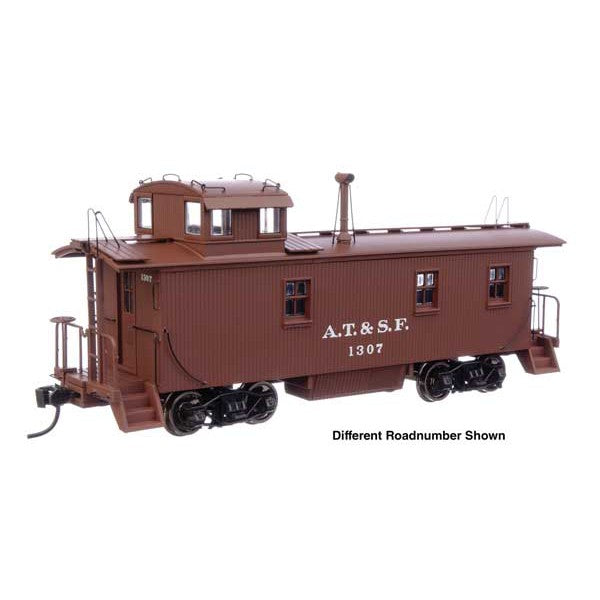 Walthers Proto HO Scale 30' ATSF 1300-Series Wood Waycar (Caboose) Santa Fe A.T. & S. F. #1322 Pre-1938 Scheme (Mineral Red, white)