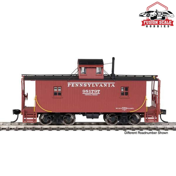 Walthers Proto HO Scale Pennsylvania N6B Wood Cabin Car (Caboose) w/Center Cupola Pennsylvania Railroad #1 (Tuscan, black w/Modified Block lettering & bars)