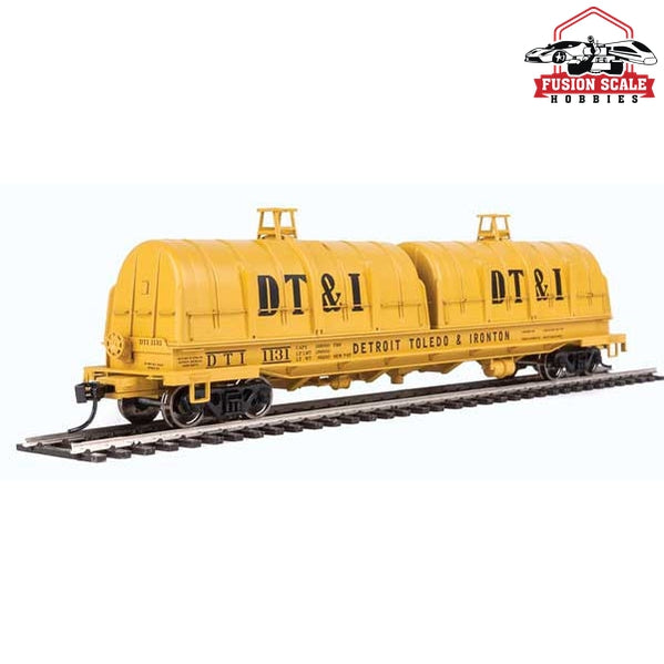 Walthers Proto HO Scale 50' Evans Cushion Coil Car - Ready to Run Detroit, Toledo & Ironton #1131 (Glass-Fiber Hoods, yellow, black)