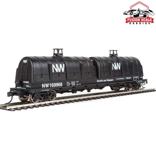 Walthers Proto HO Scale 50' Evans Cushion Coil Car - Ready to Run Norfolk & Western #169968 (Glass-Fiber Hoods, black, NW Logo)