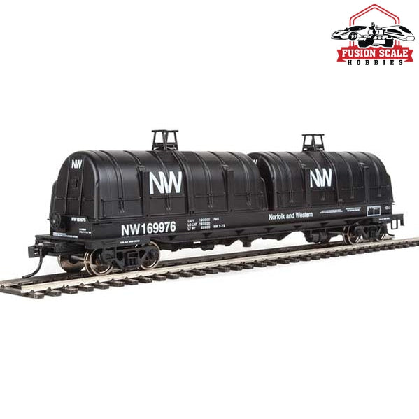 Walthers Proto HO Scale 50' Evans Cushion Coil Car - Ready to Run Norfolk & Western #169976 (Glass-Fiber Hoods, black, NW Logo)