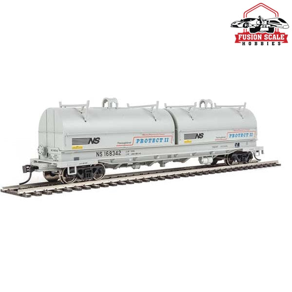 Walthers Proto HO Scale 50' Evans Cushion Coil Car - Ready to Run Norfolk Southern #168342 (Round Hoods; gray, black; Protect II Markings)