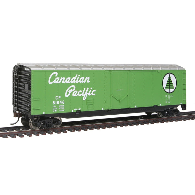 Walthers Trainline 50' Plug-Door Boxcar Canadian Pacific (green; Newsprint Service Logo, Script Lettering)