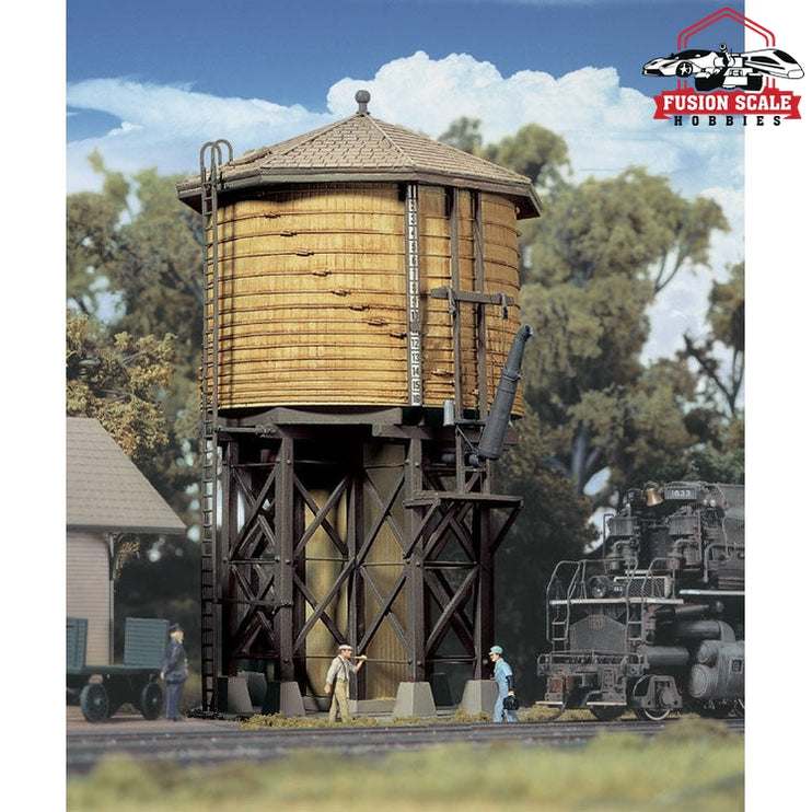 Walthers Cornerstone HO Scale Wood Water Tank Builtups Assembled Yellow Ochre 31/2 x 37/8 x 65/8" 8.7 x 9.6 x 16.5cm