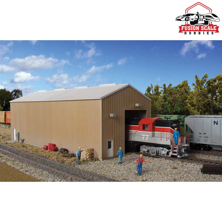 Walthers Cornerstone HO Scale Modern SingleTrack Engine House Kit 11 x 41/4 x 41/4" 27.9 x 10.7 x 10.7cm