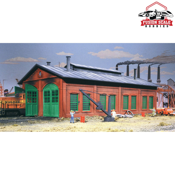 Walthers Cornerstone HO Scale 2Stall Enginehouse Kit 123/4 x 7 x 51/4" 31.8 x 17.5 x 13.1cm Holds Locos To 115/8" 29cm