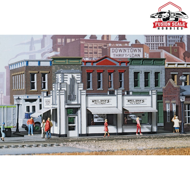 Walthers Cornerstone HO Scale White Tower Restaurant Kit 45/8 x 3 x 27/8" 11.8 x 7.6 x 7.3cm