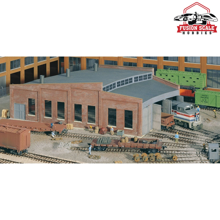 Walthers Cornerstone HO Scale ThreeStall Roundhouse Kit 14 x 141/4 x 411/16" 35.6 x 36.2 x 11.9cm