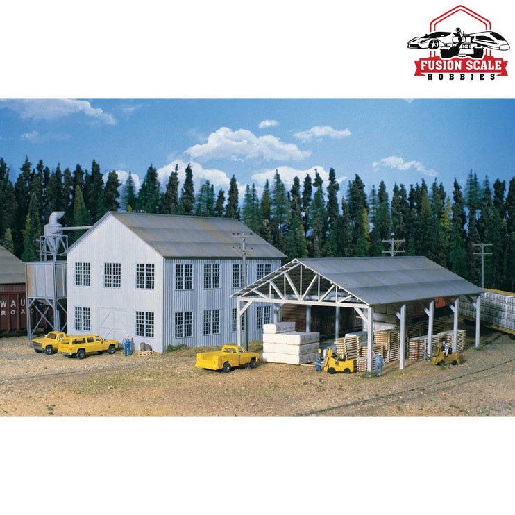 Walthers Cornerstone HO Scale Planing Mill and Shed Kit Mill: 6 x 8" 15.2 x 20.3cm; Shed: 6 x 9" 15.2 x 22.9cm