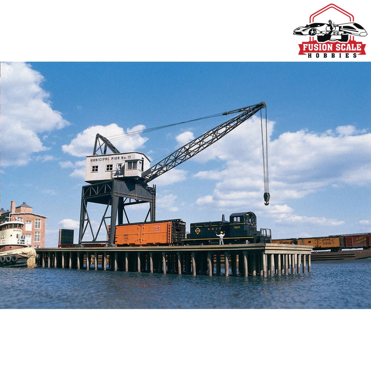 Walthers Cornerstone HO Scale Pier & Traveling Crane Kit Pier: 125/8 x 53/4 x 11/2"; Crane: 4 x 4 x 91/8"