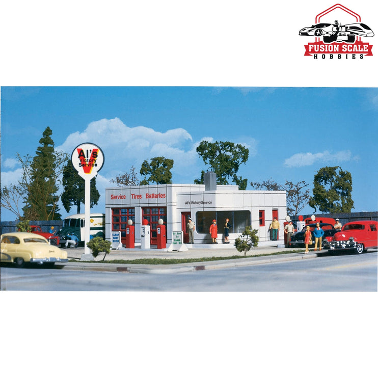 Walthers Cornerstone HO Scale Al's Victory Service Gas Station Kit 4 x 6 x 21/16" 10 x 15 x 5.8cm