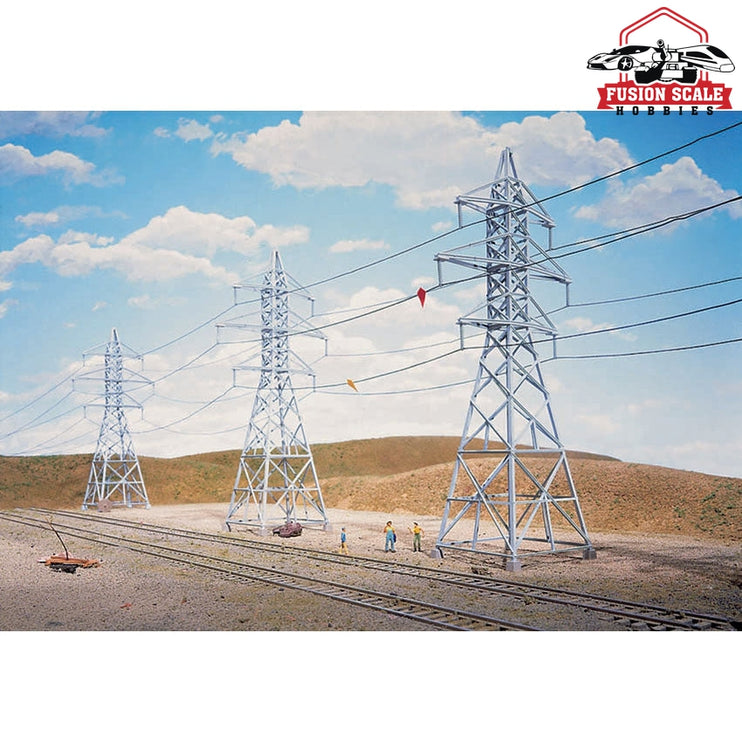 Walthers Cornerstone HO Scale HighVoltage Transmission Tower pkg(4) Kit 21/2 x 21/2 x 93/8"  6.4 x 6.4 x 23.8cm