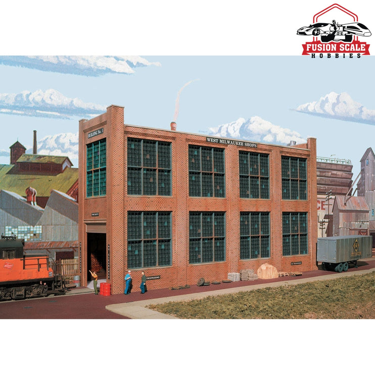 Walthers Cornerstone HO Scale Shop Building No.1 Background Building Kit 119/16 x 31/4 x 615/16" 28.9 x 8.1 x 17.3cm