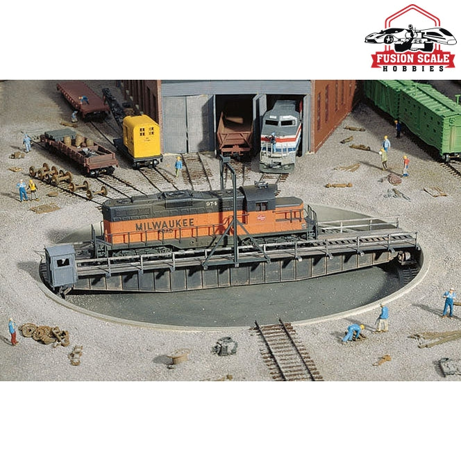 Walthers Cornerstone HO Scale 90' Turntable Kit Pit Diameter: 133/16" 33cm; Bridge Holds Loco Up To 123/8" 30.9cm