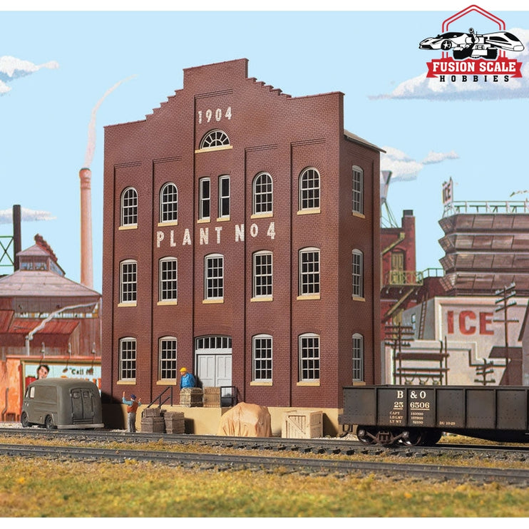 Walthers Cornerstone HO Scale Plant No. 4 Background Building Kit 6 x 21/4 x 71/2" 15 x 5.6 x 18.7cm