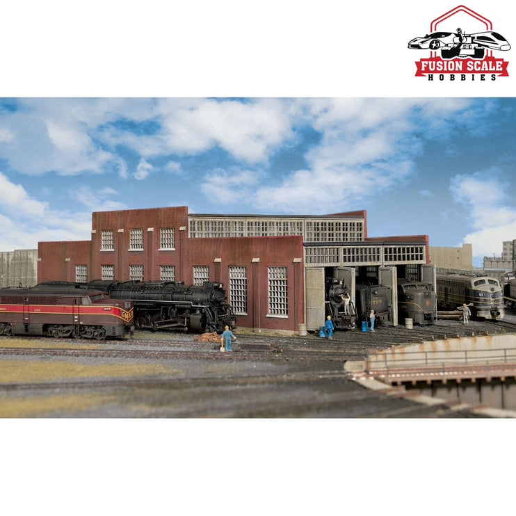 Walthers Cornerstone N Scale Modern Roundhouse 3 AddOn Stalls Kit 1013/16 x 315/16" 27.4 x 10cm; Stall Width at Rear: 33/16" 8.1cm