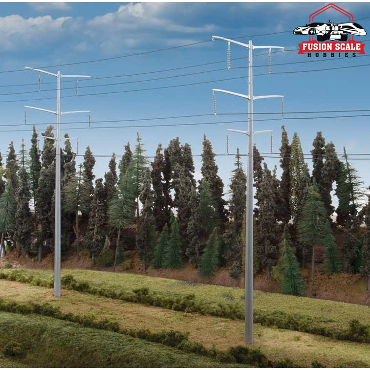 Walthers Cornerstone HO Scale Modern High Voltage Transmission Towers Kit Each Pole Stands 93/4" 24.7cm Tall