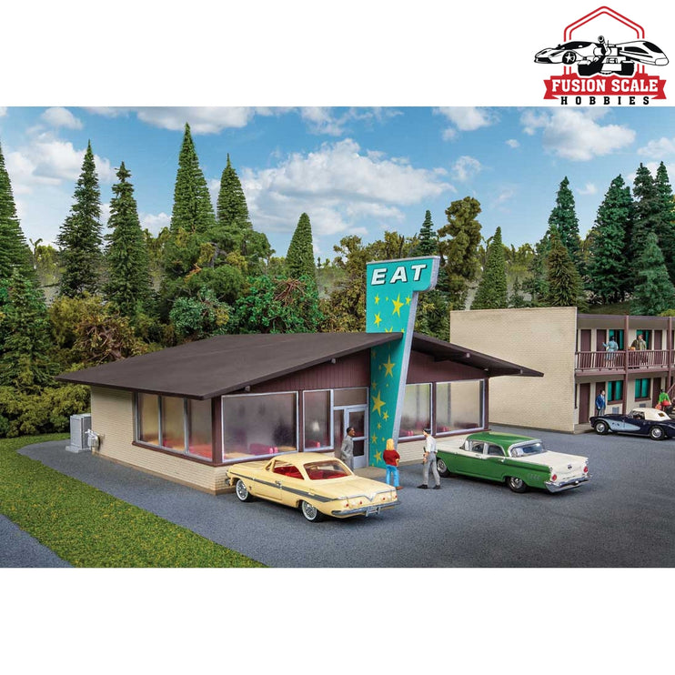 Walthers Cornerstone HO Scale Vintage Motor Restaurant Kit 63/4 x 55/8 x 31/4" 17.1 x 14.2 x 8.2cm