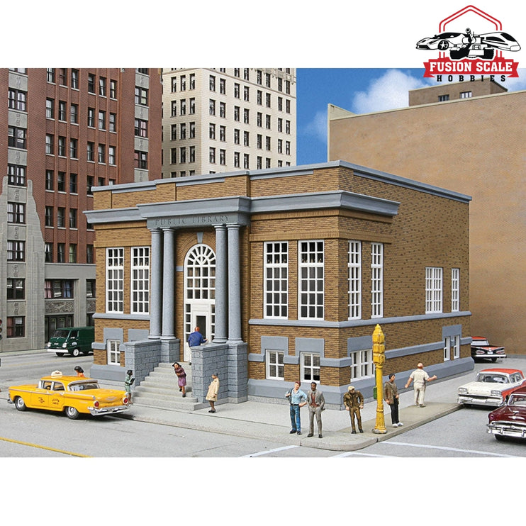 Walthers Cornerstone HO Scale Public Library Kit 81/2 x 61/2 x 43/4" 21.5 x 16.5 x 12cm