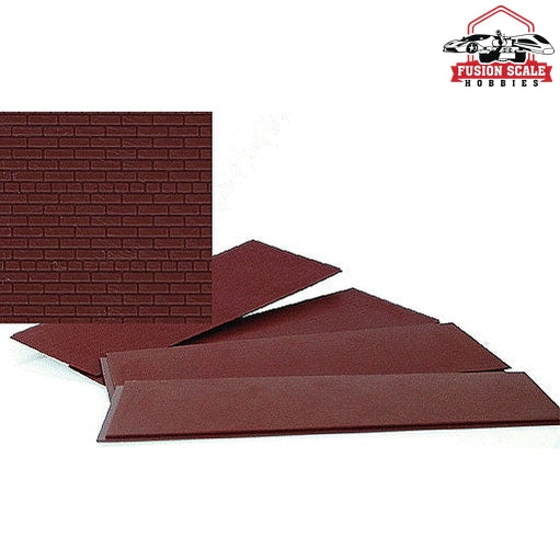 Walthers Cornerstone HO Scale Brick Sheet 4 x 93/4" 10.1 x 24.7cm pkg(4) Dark Red