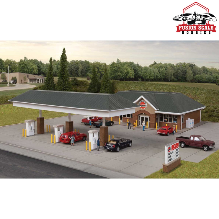 Walthers Cornerstone HO Scale Modern Gas Station Kit Main Building: 107/16 x 61/2 x 31/8" 26.5 x 16.5 x 7.9cm